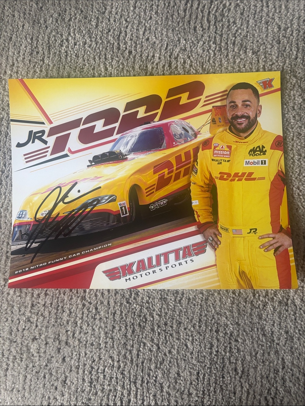 DHL Yellow Race Car Poster Featuring JR Todd -